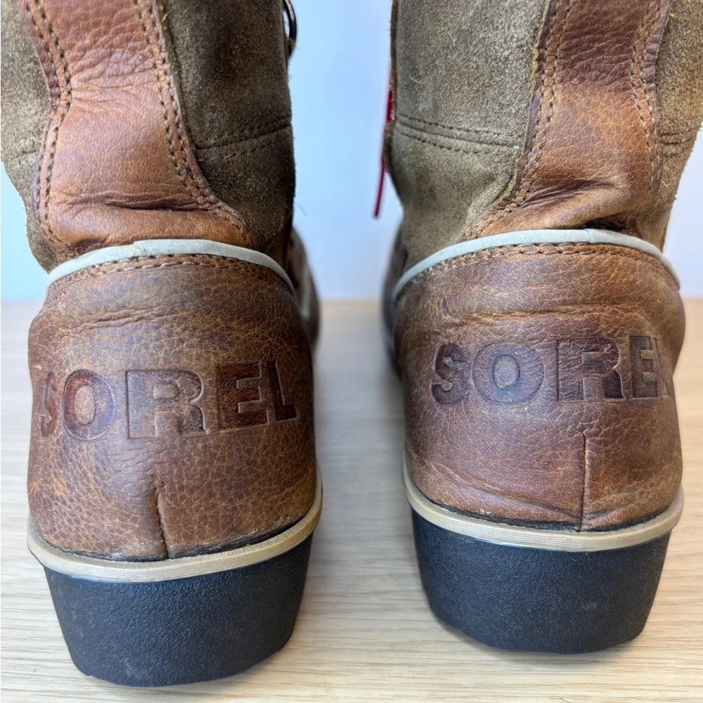Sorel Tofino Womens 6.5 Brown Leather Faux Fur Waterproof Winter Boots NL2194237